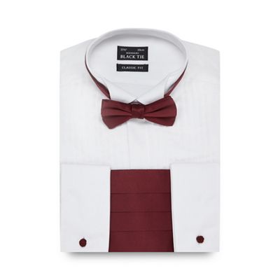 White classic fit shirt and bow tie